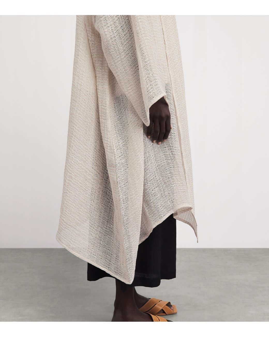 Eskandar White Linen-Blend Longline Cardigan