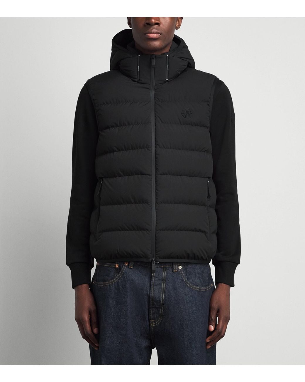 Moncler Black Down Hooded Arinella Gilet for men