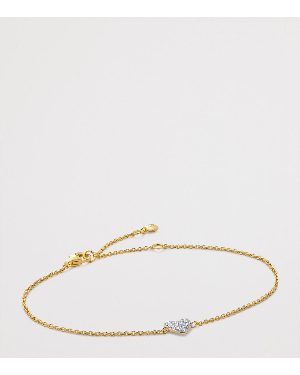 Monica Vinader Metallic Vermeil And Diamond Heart Chain Bracelet