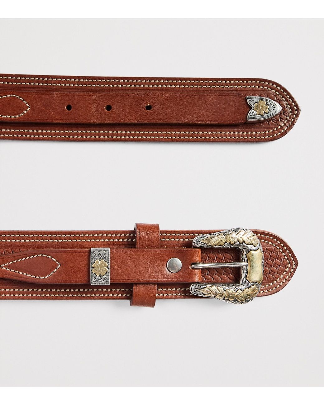Ralph Lauren Brown Leather Western Belt for men