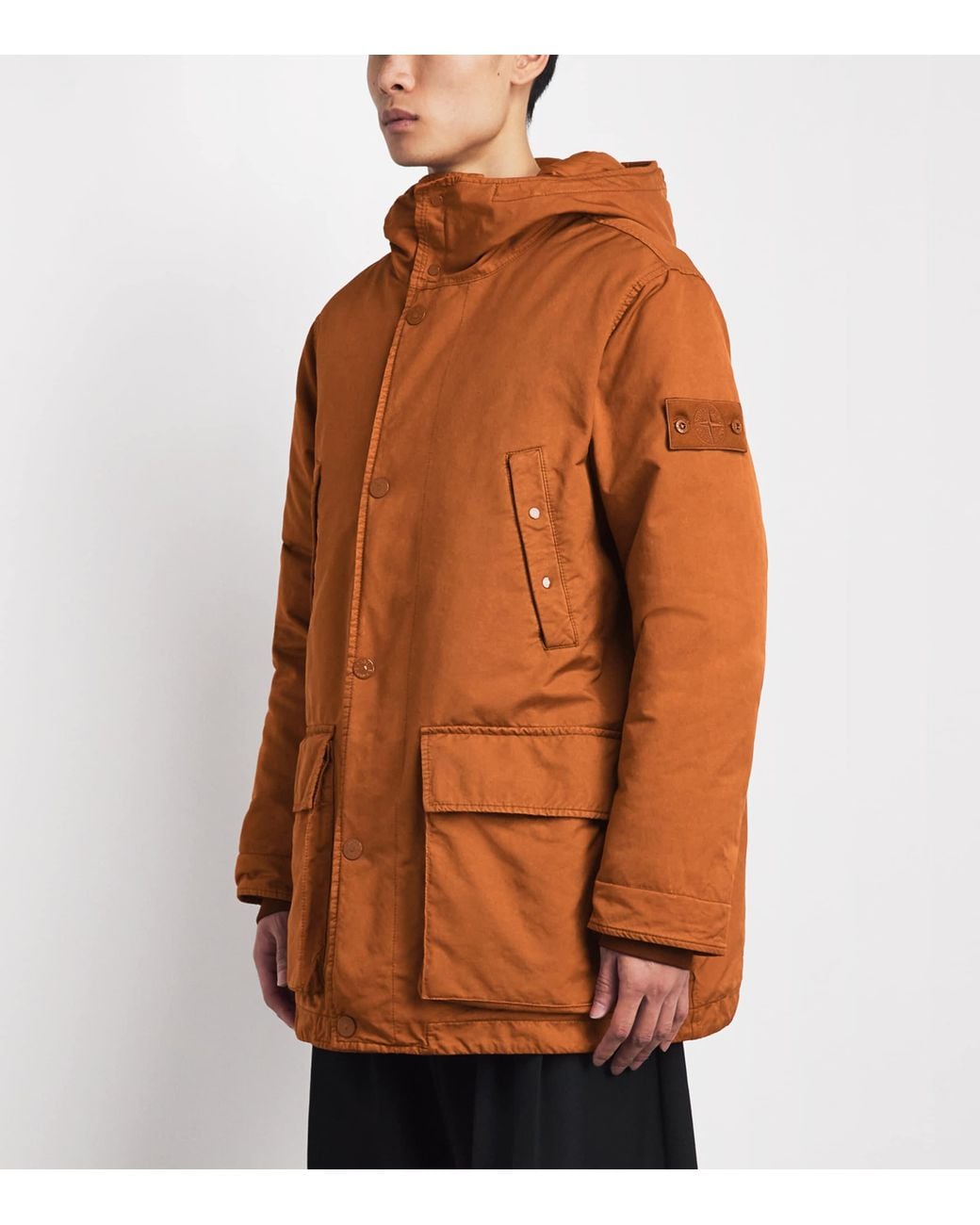 Stone Island Orange Ghost Piece Down-Fill Parka for men