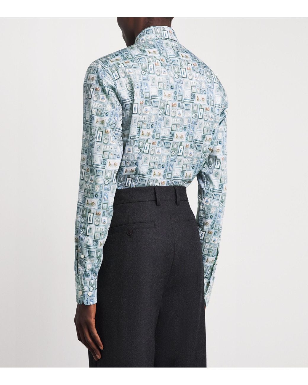 Eton of Sweden Blue Organic Cotton Printed Shirt for men