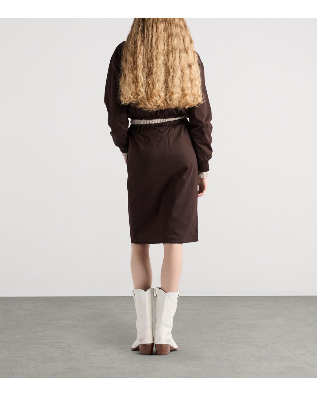 Prada Brown Reversible Half-Zip Hoodie