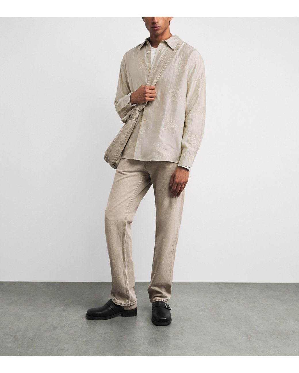 Our Legacy Natural Embroidered Floral Beyond Shirt for men
