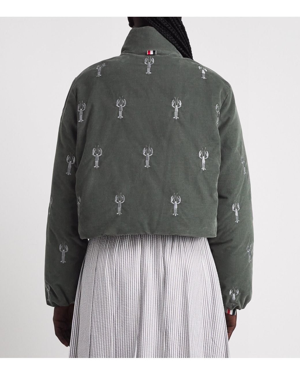Thom Browne Gray Corduroy Reversible Down Jacket