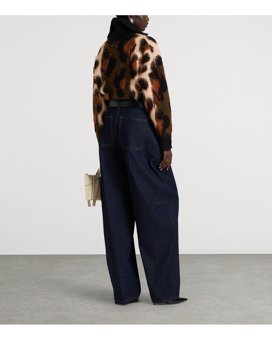 Givenchy Black Wool-Blend Leopard Knit Bomber Jacket