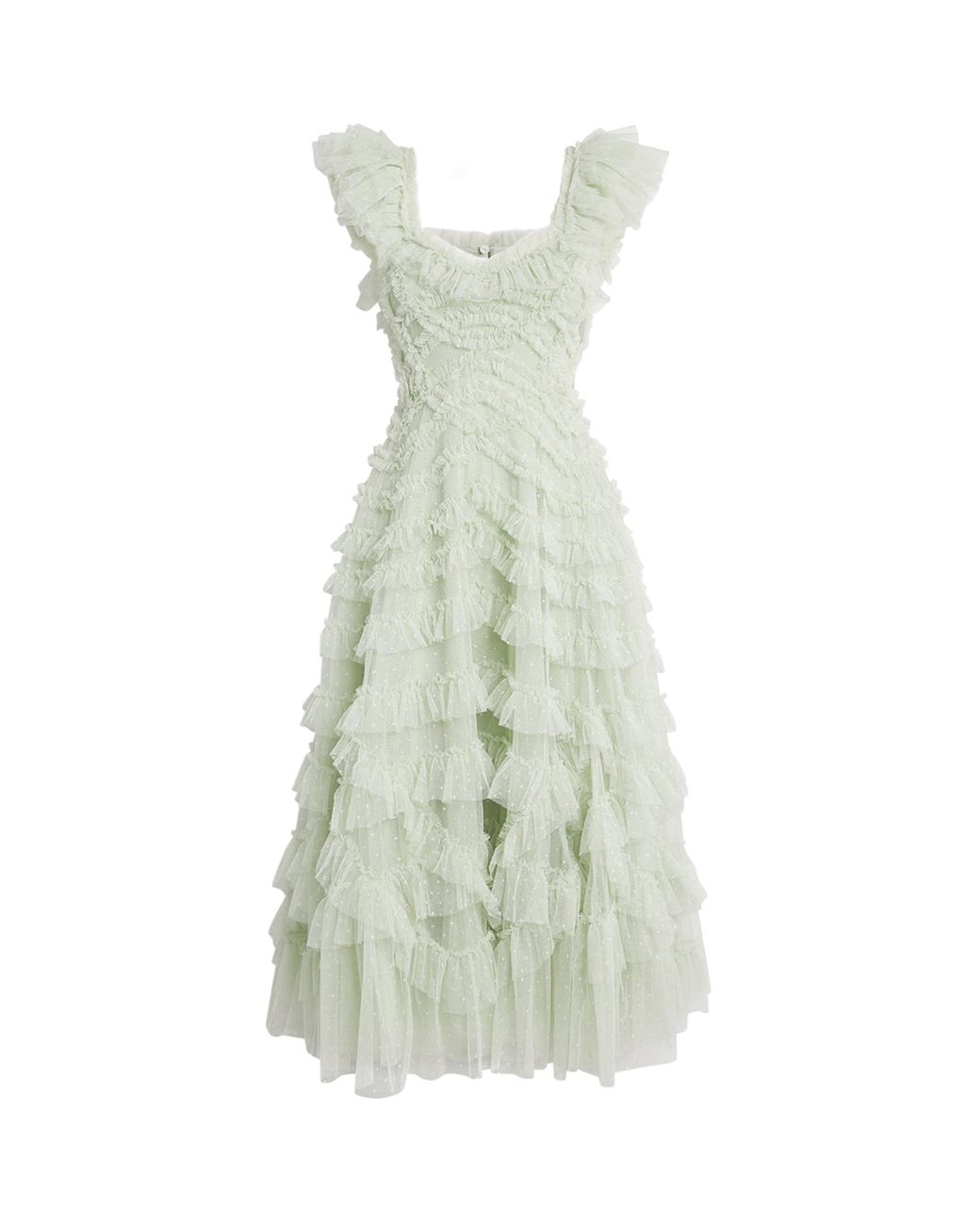 lola backless ballerina dress Needle & Thread Backless Lola Ballerina Midi Dress in White