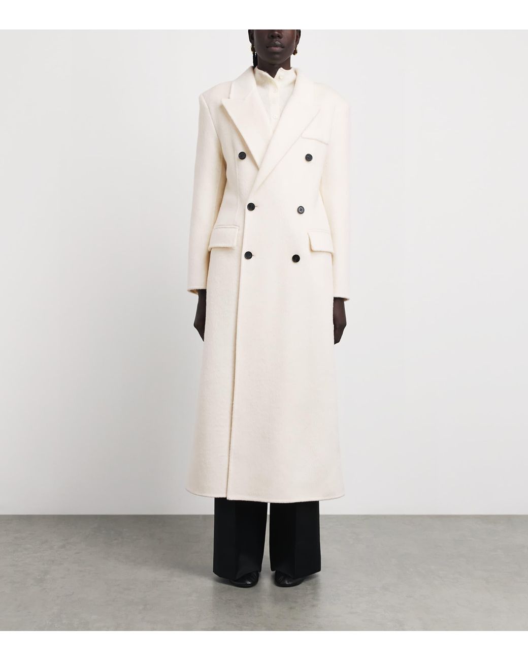 Voranida White Double-Breasted Taren Overcoat