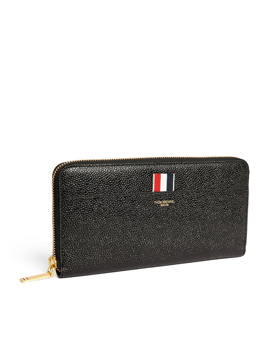 Thom Browne Black Leather Continental Zip Wallet