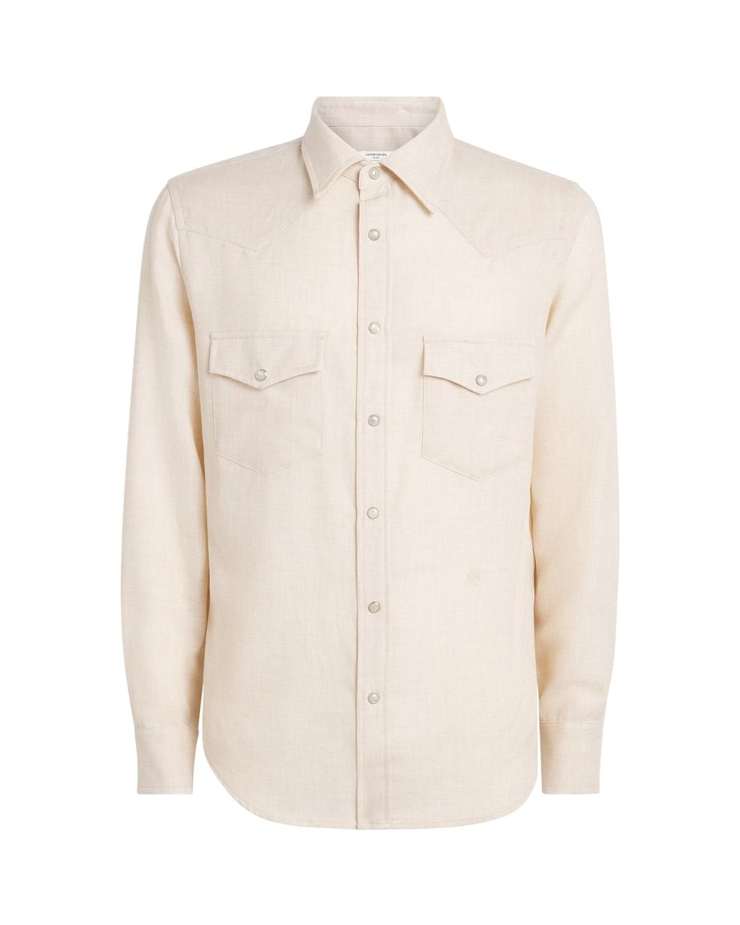 Jacob Cohen White Cotton-Cashmere Batavia Western Shirt for men