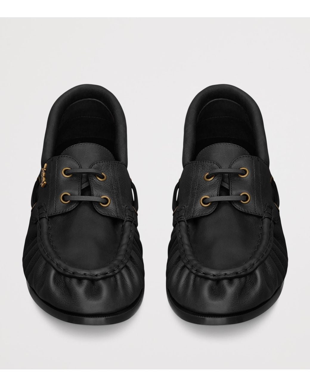 Saint Laurent Black Leather Bateau Le Loafers for men