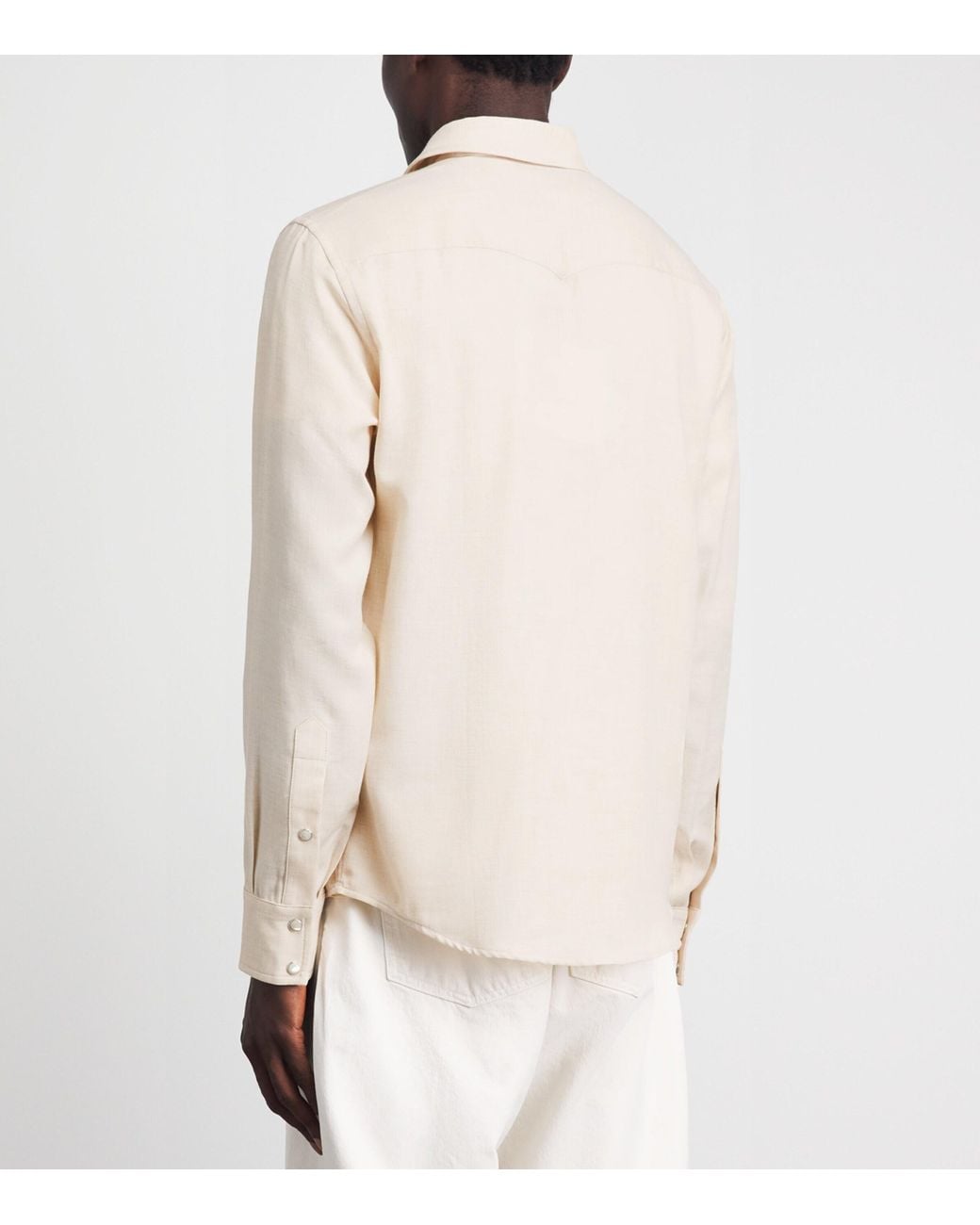 Jacob Cohen White Cotton-Cashmere Batavia Western Shirt for men