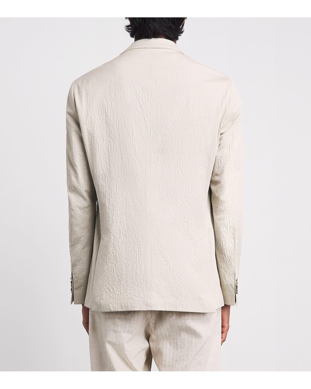 Boss White Seersucker Hanry Blazer for men
