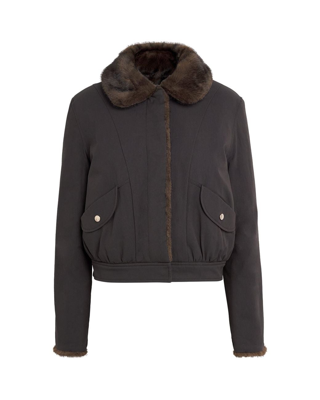 Claudie Pierlot Black Faux Shearling Reversible Parka