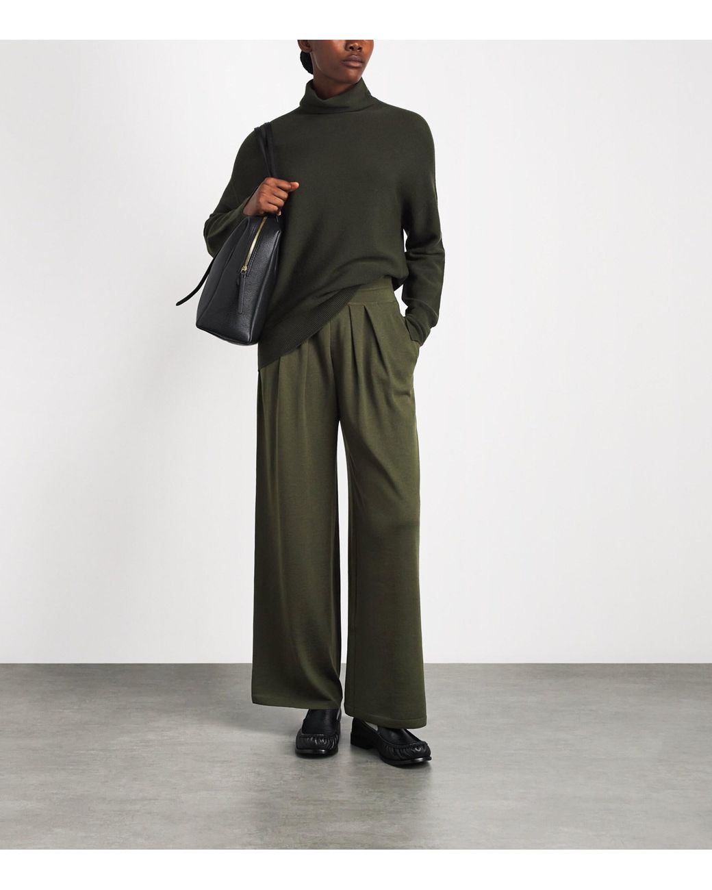 Molli Green Virgin Wool-Blend Lauren Trousers