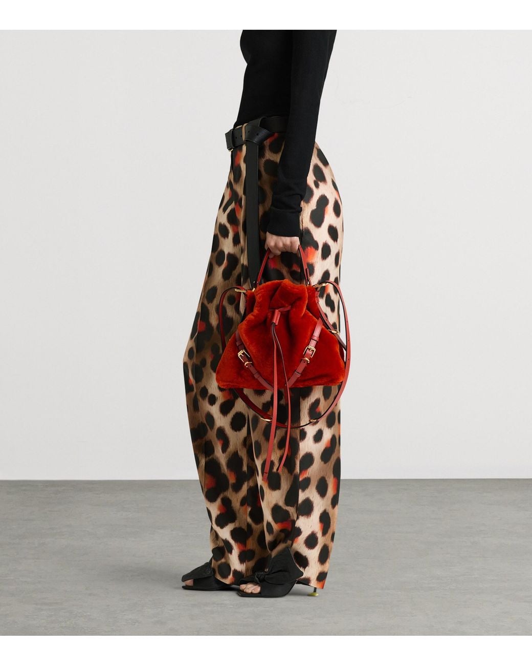 Givenchy Brown Silk Leopard Tailored Trousers