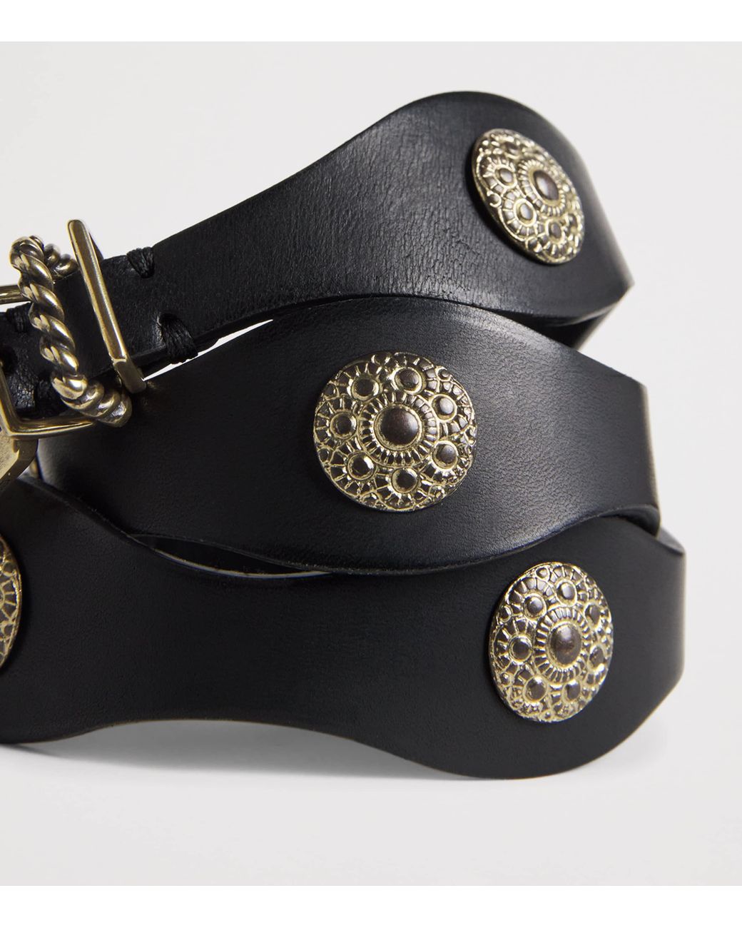 Etro Metallic Leather Studded Belt Etro Metallic Etched Studded Leather Belt 36/90 | eBay main image 4