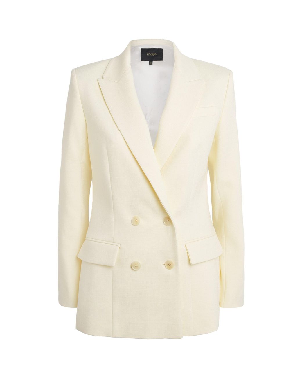 Maje White Double-Breasted Blazer