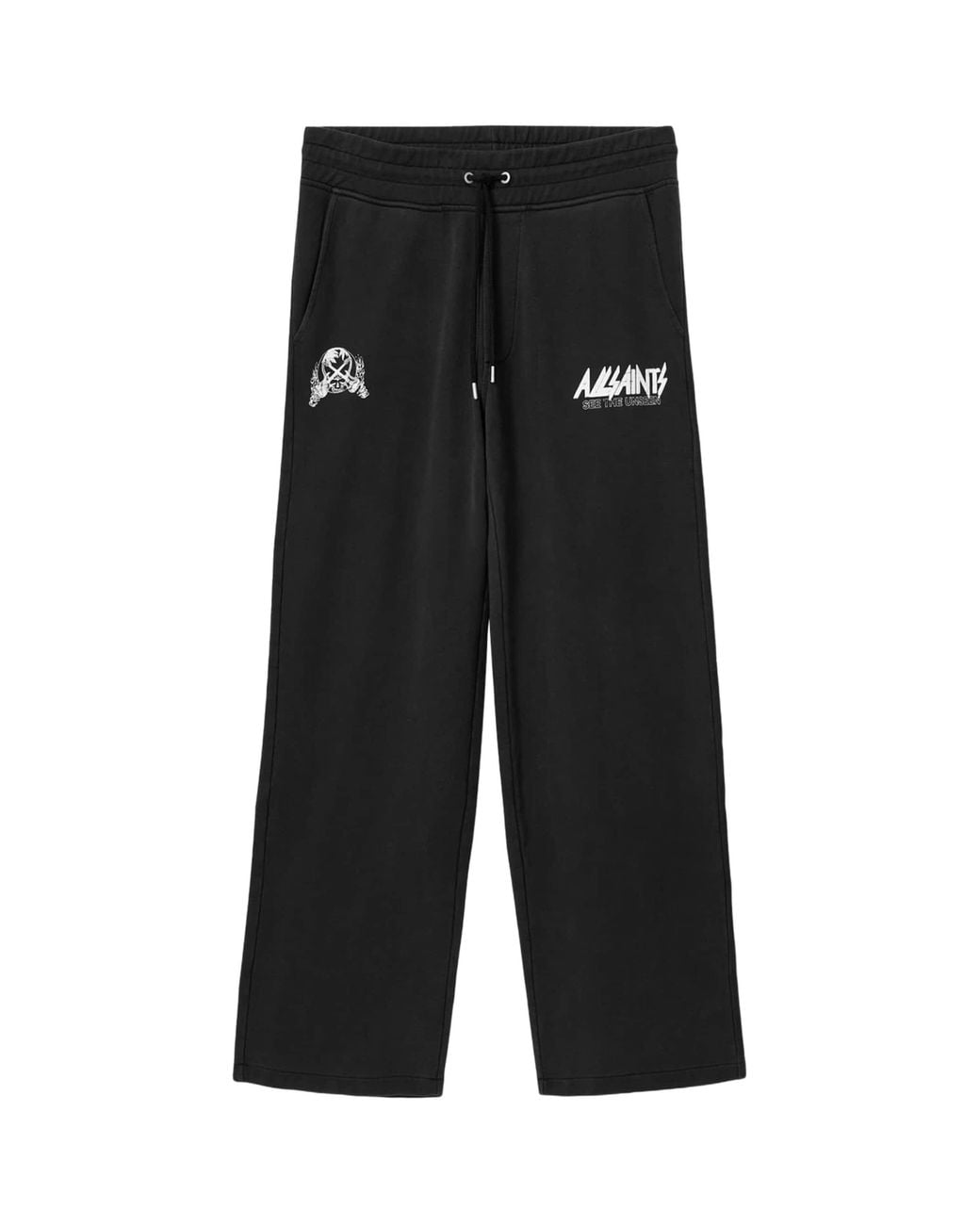 AllSaints Black Organic Cotton Chromium Sweatpants for men