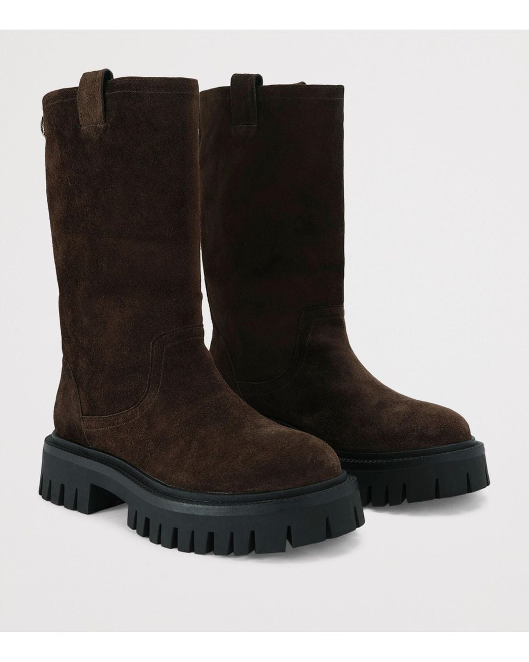 Kurt Geiger Black Suede Kingly Biker Boots