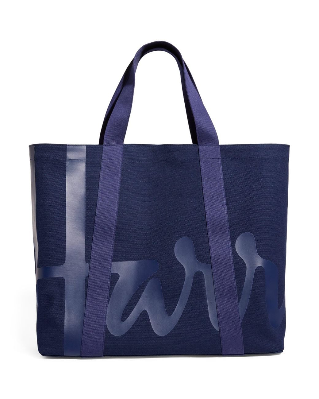 Harrods Blue Large Cotton Logo Tote Bag
