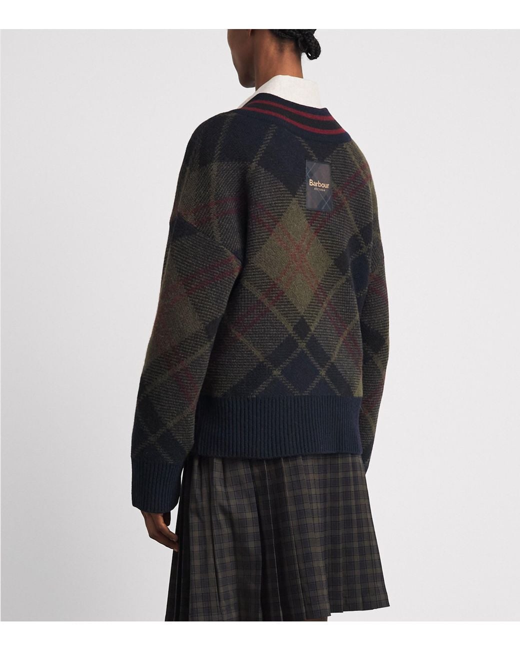 Barbour Black Wool-Blend Tartan Shae Sweater