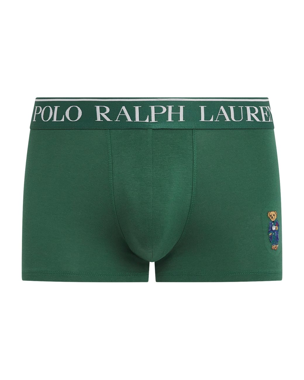 Polo Ralph Lauren Green Stretch-Cotton Polo Bear Trunks for men