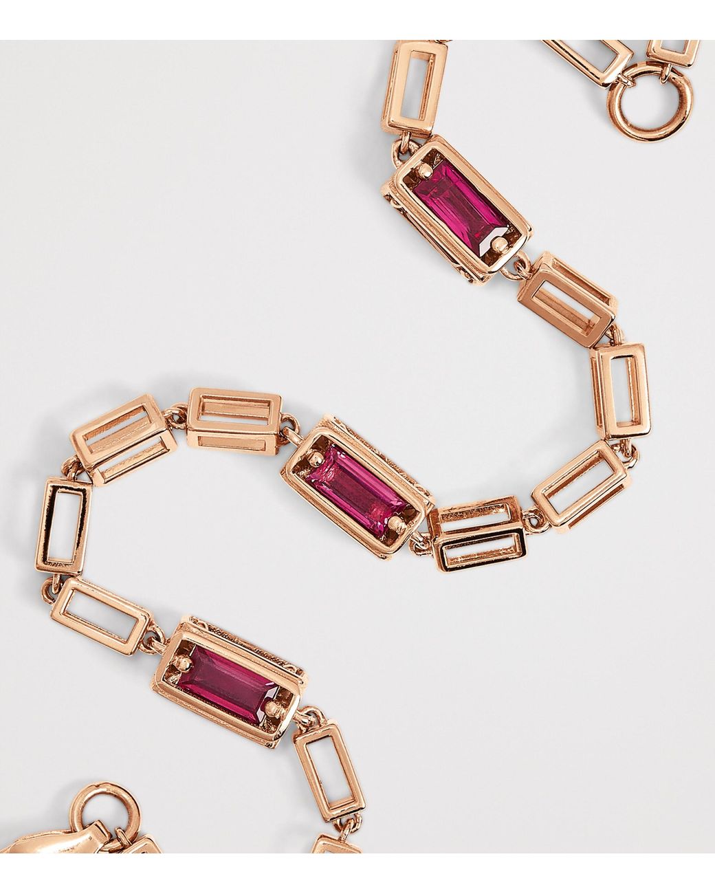 Suzanne Kalan Metallic And Ruby Large Block Chain Bracelet
