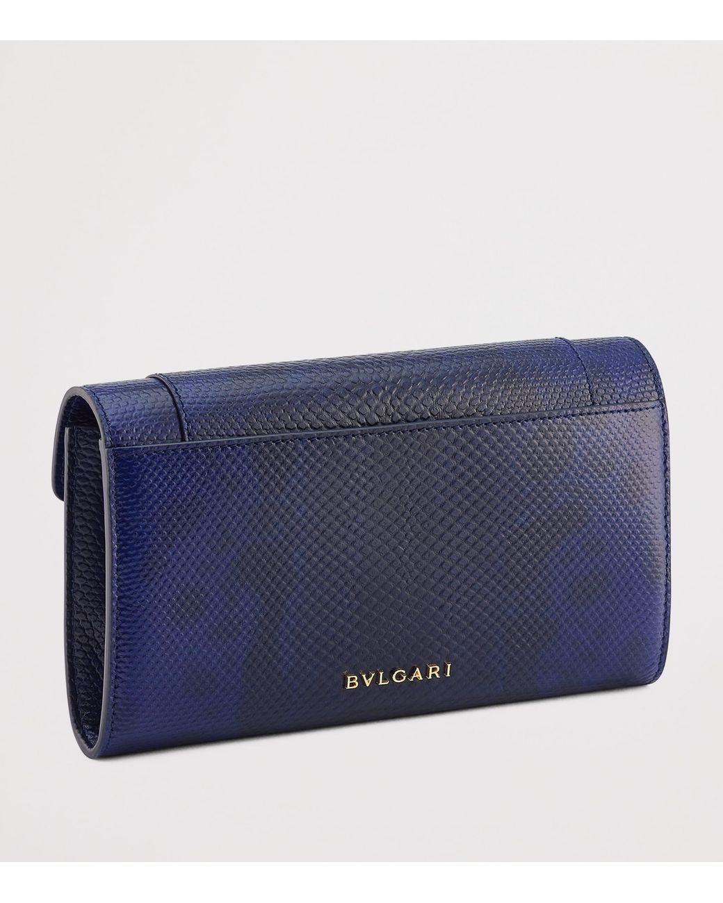 BVLGARI Blue Karung Leather Serpenti Forever Long Wallet