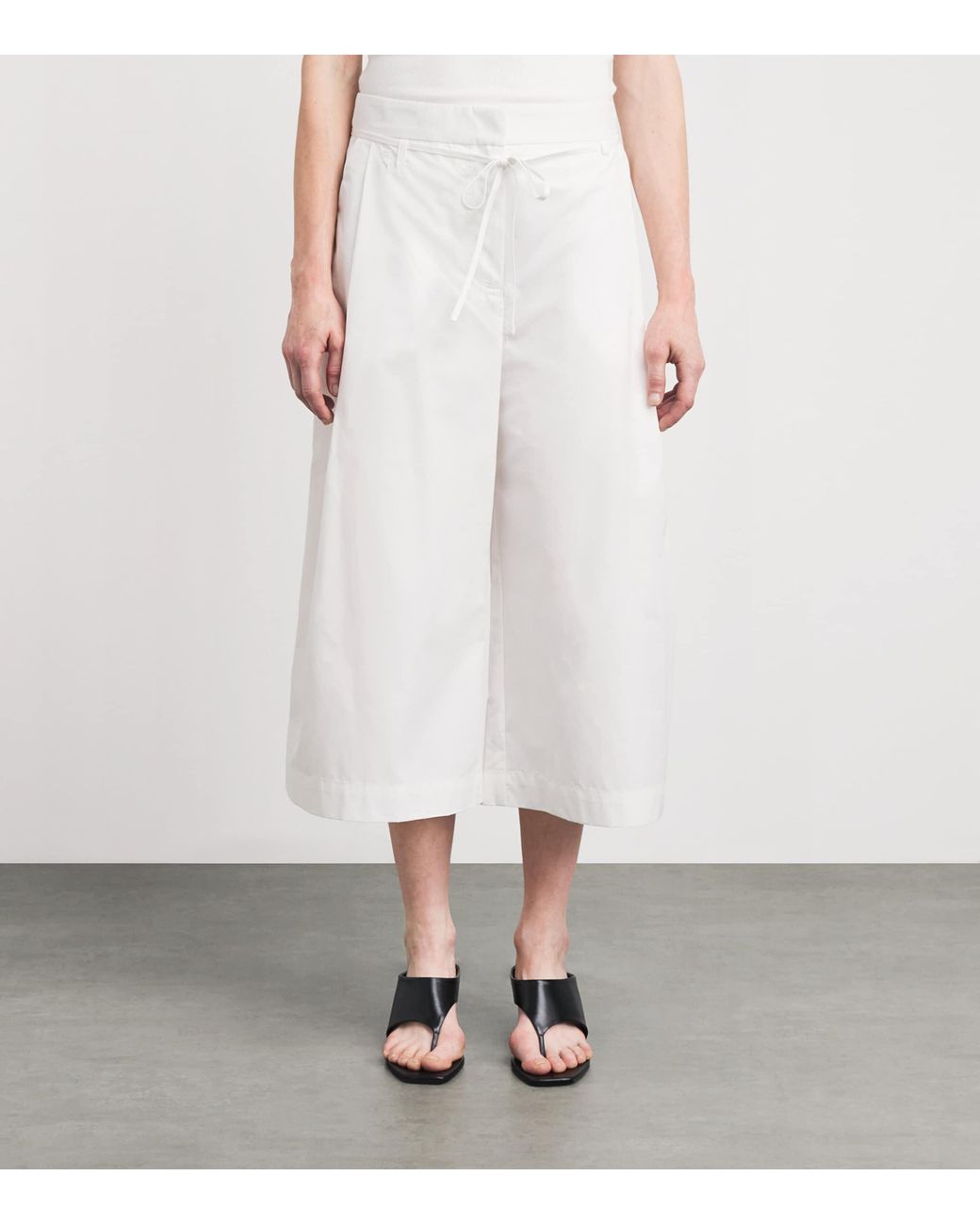 Jacquemus White Cotton Marin Cropped Trousers