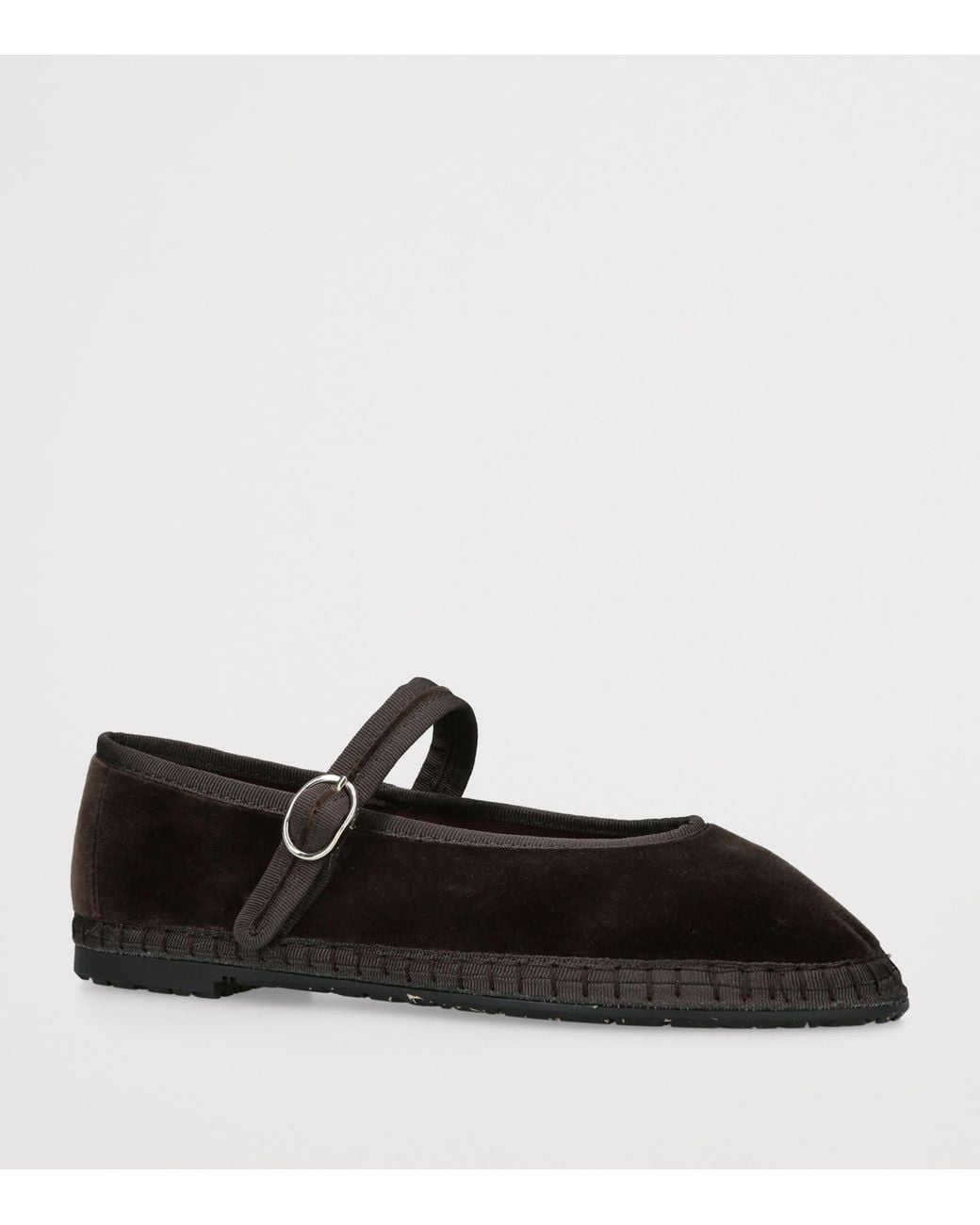 Flabelus Black Velvet Pierre Mary Jane Flats