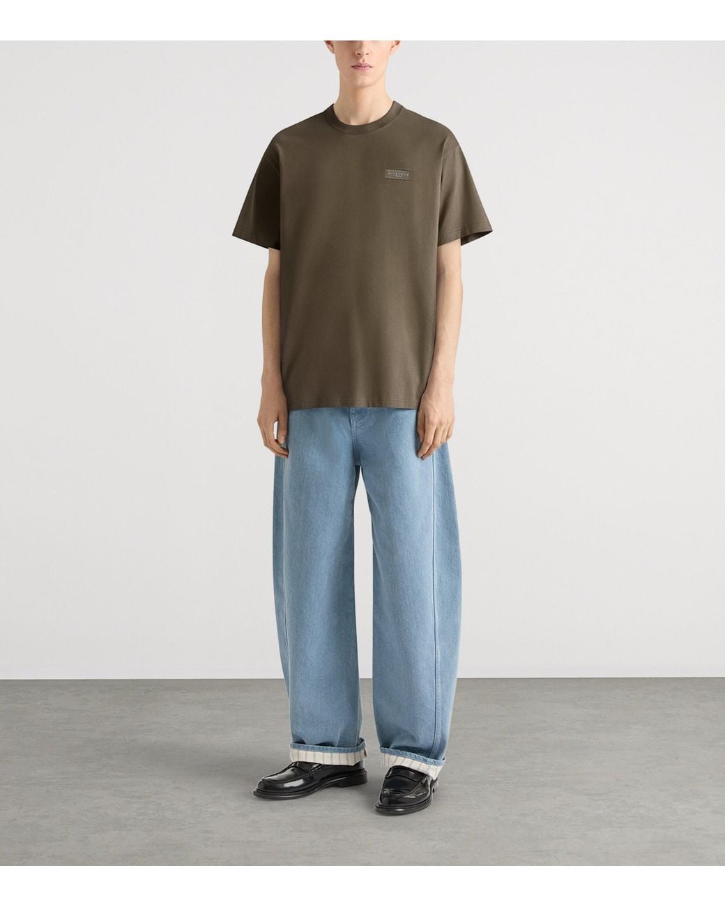 Givenchy Blue Cotton Logo T-Shirt for men