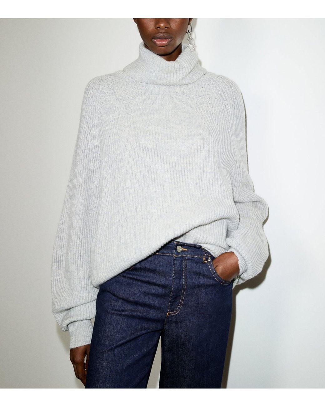 MAX&Co. Gray Wool-Cashmere Rollneck Sweater