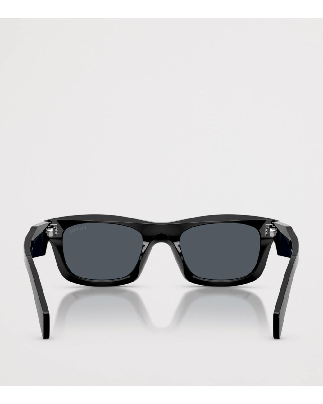 Prada Black Acetate Rectangular Sunglasses