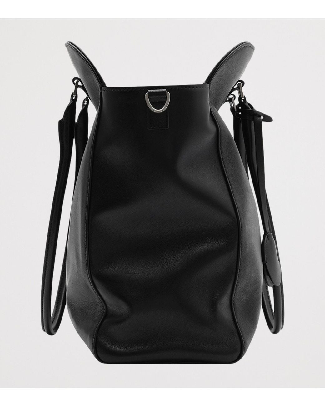 Burberry Black Leather Knight Stamp Tote Bag for men