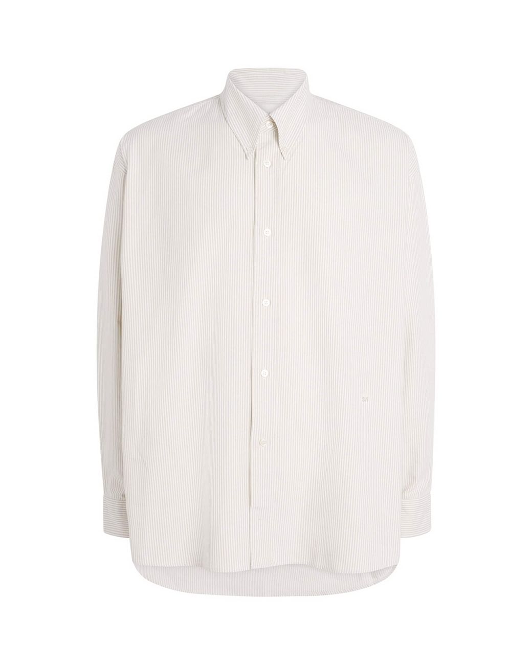 Studio Nicholson White Cotton Stripe Oversized Ruskin Shirt for men