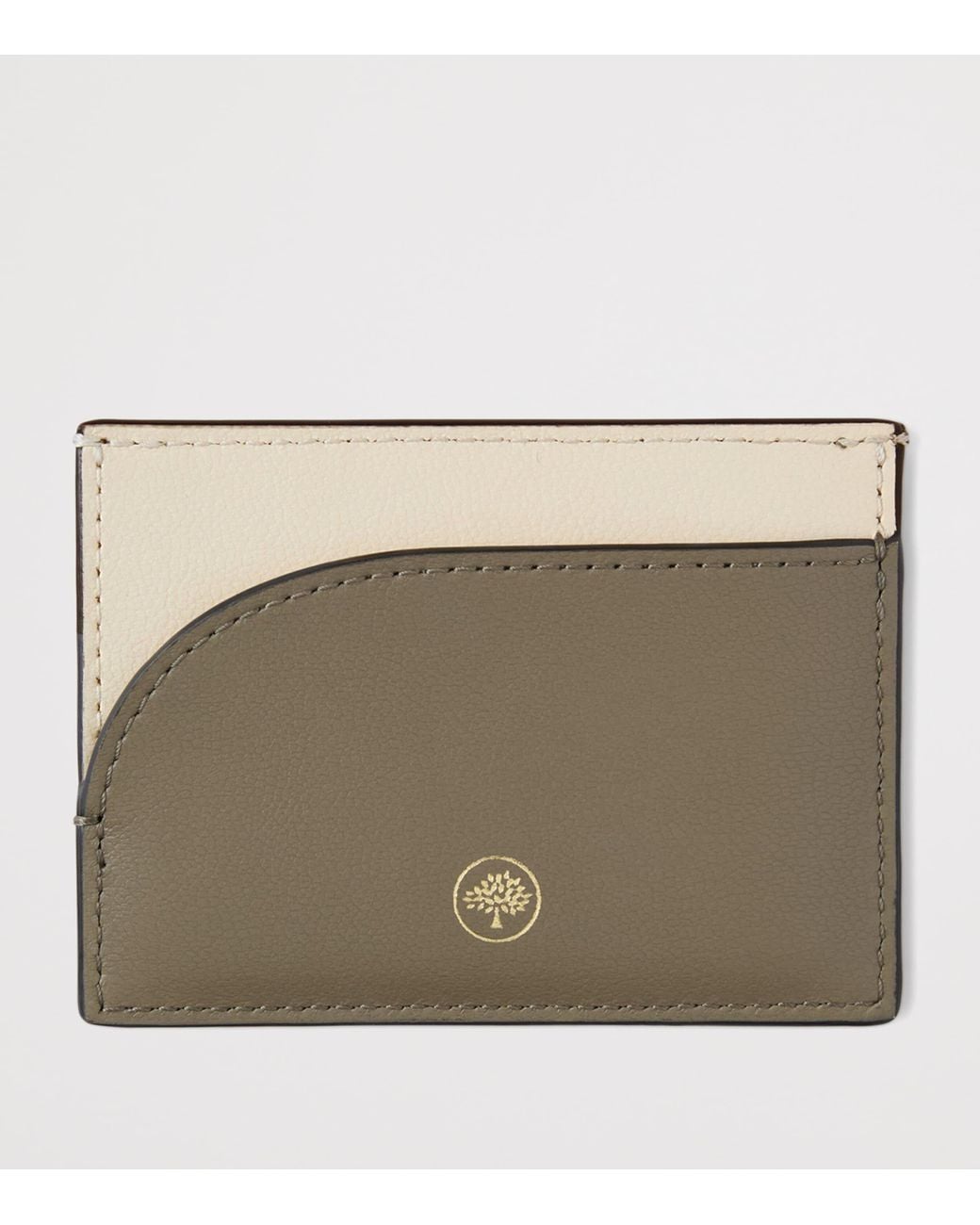 Mulberry Metallic Compact Cardholder Eggshell-Linen
