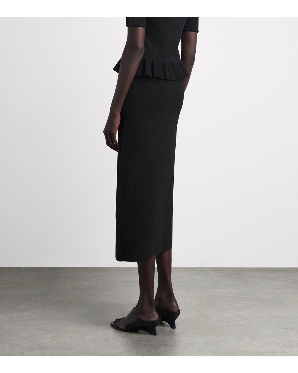 Claudie Pierlot Black Braid-Detail Midi Skirt