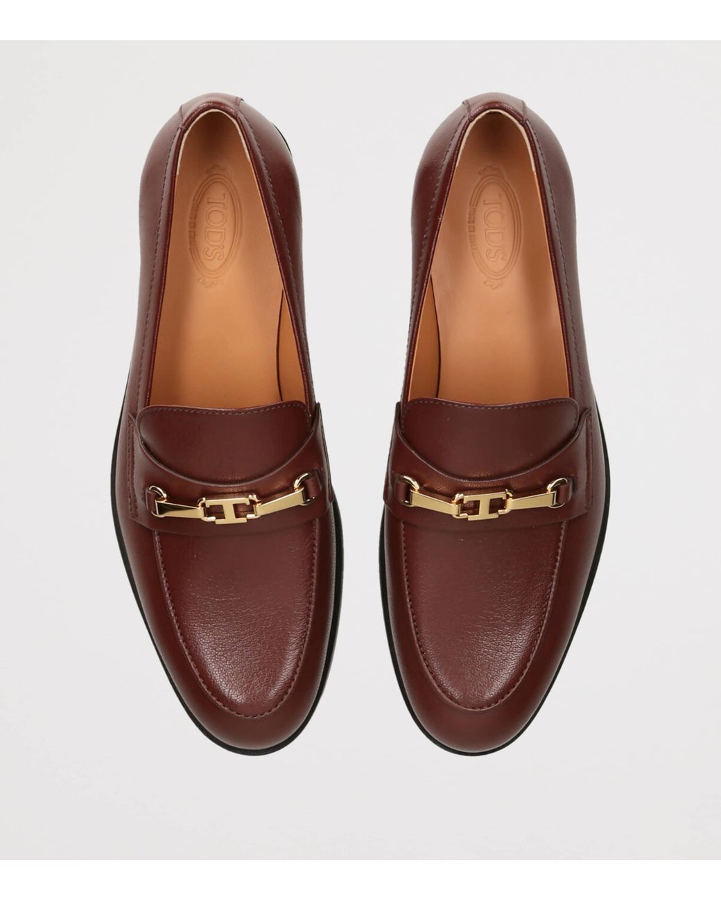 Tod's Brown Leather Cuoio Loafers 25