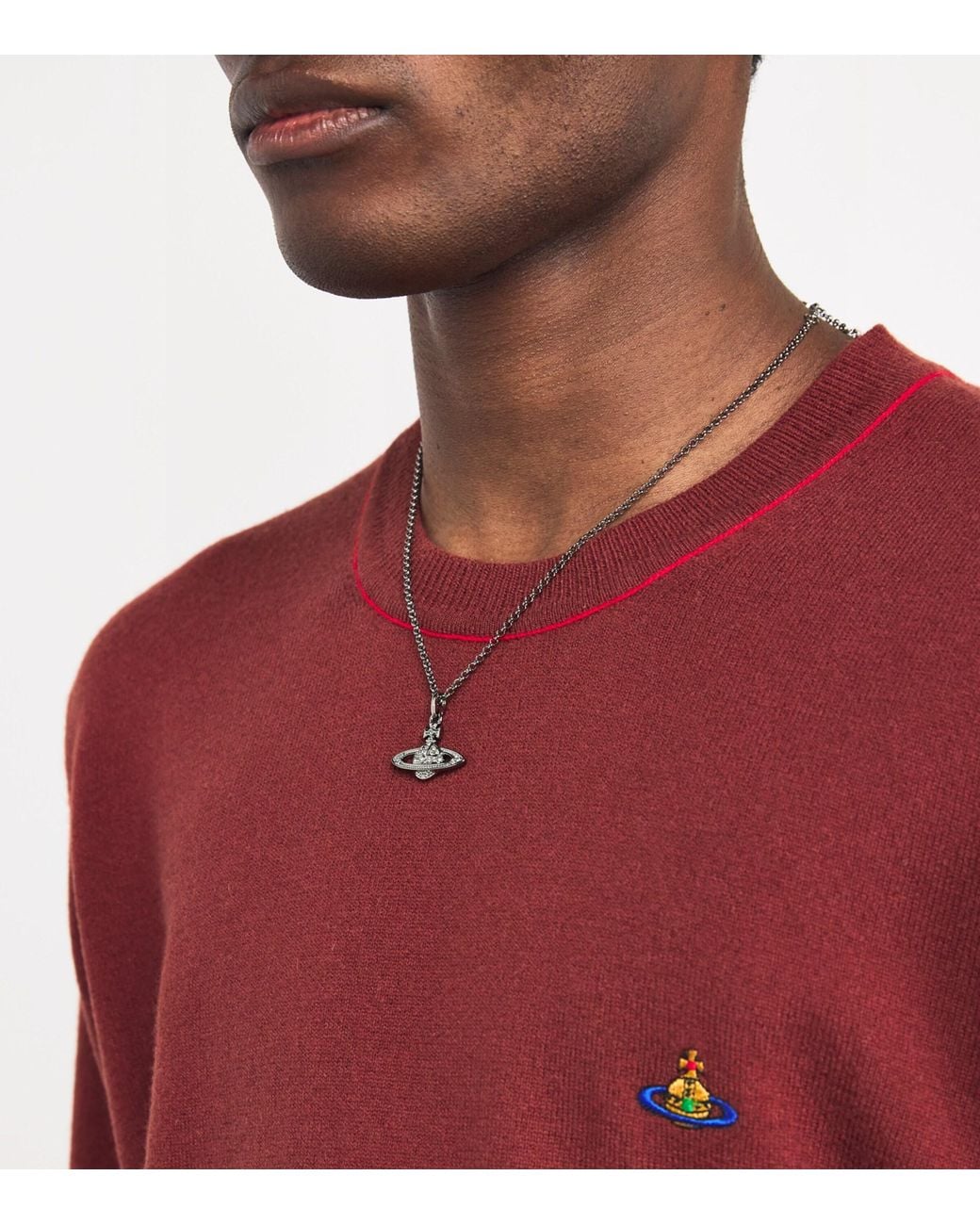 Vivienne Westwood Metallic Mini Embellished Bas Relief Necklace for men