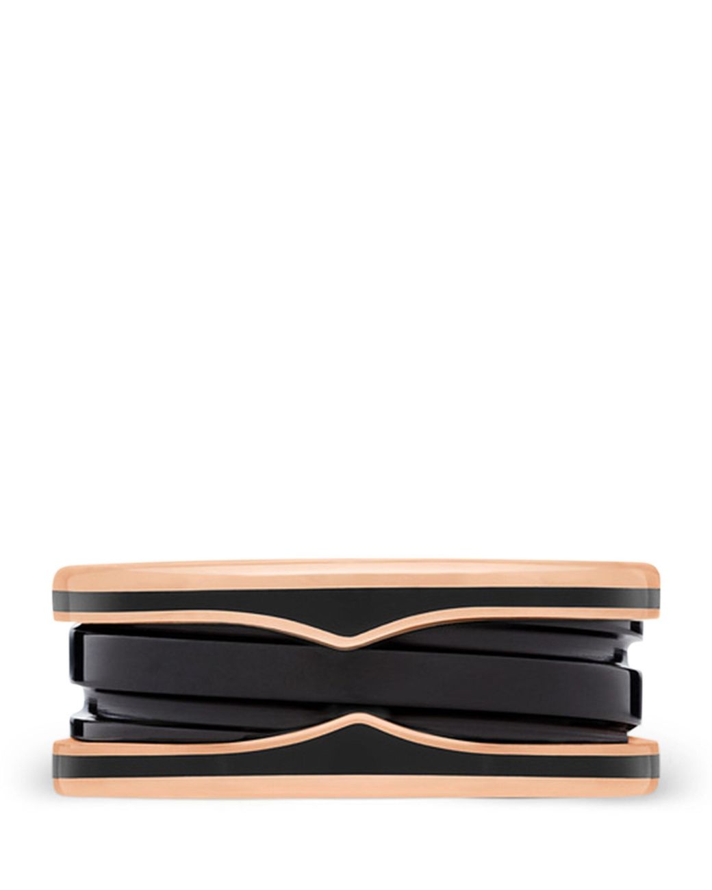 BVLGARI Black And Ceramic B.Zero1 Two-Band Ring