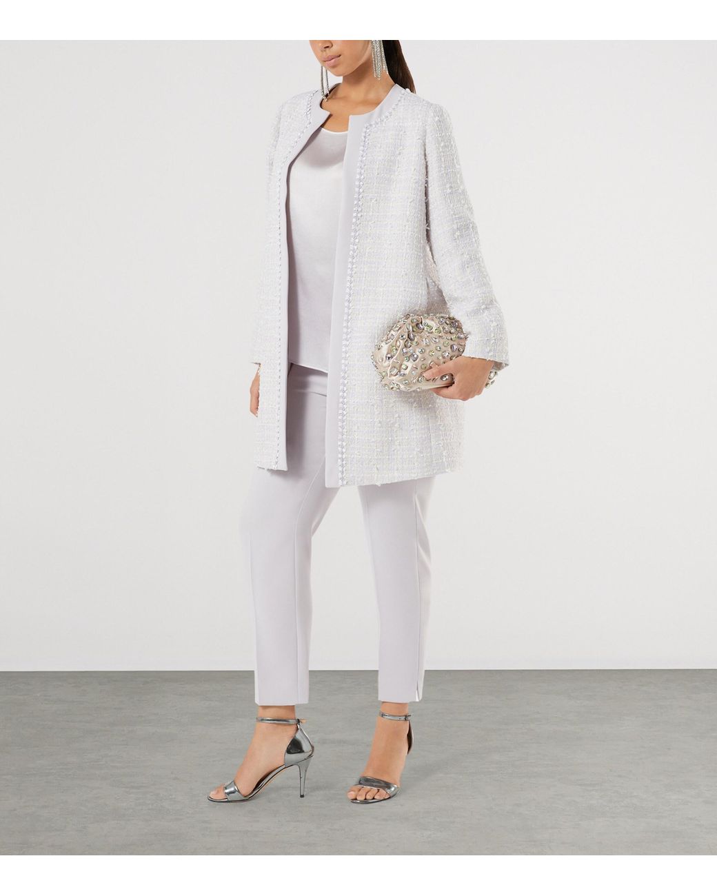 Marina Rinaldi White Cady Straight Trousers