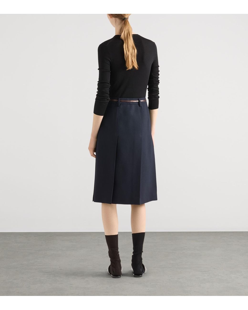 Prada Black Wool Ribbed Slim Cardigan