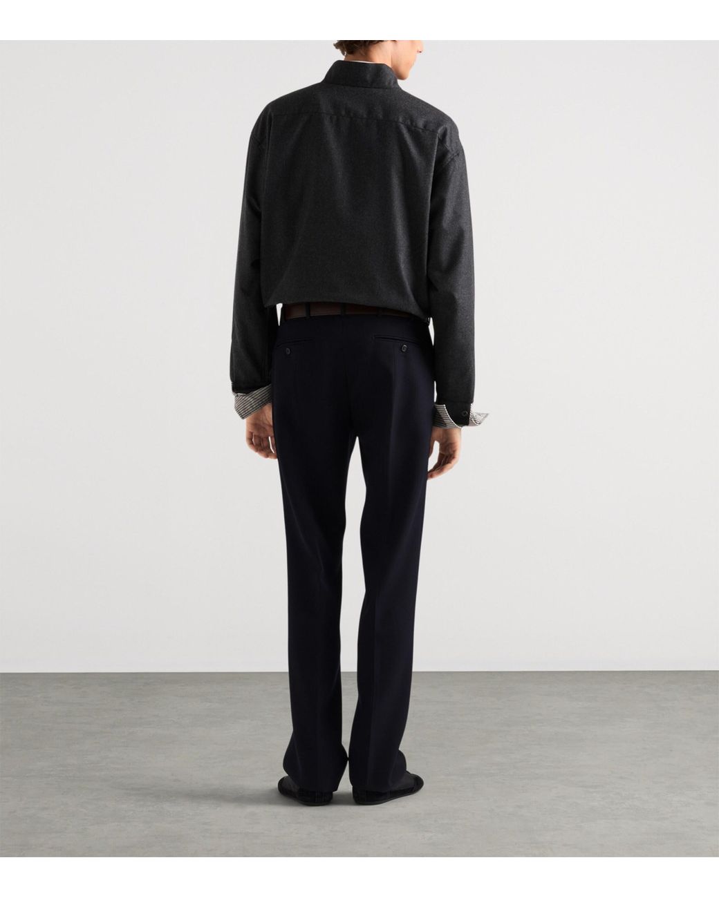 Prada Black Wool Triangle Zip-Up Jacket for men