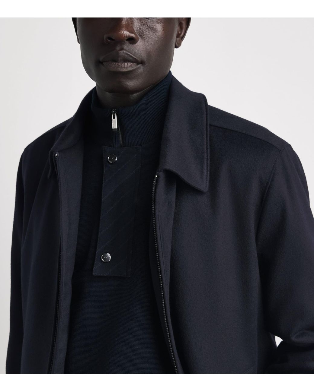 Corneliani Blue Cashmere Collar Jacket for men