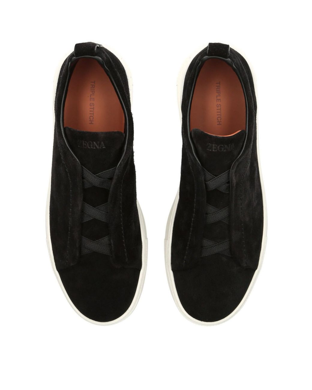Zegna Black Suede Triple Stitch Sneakers for men