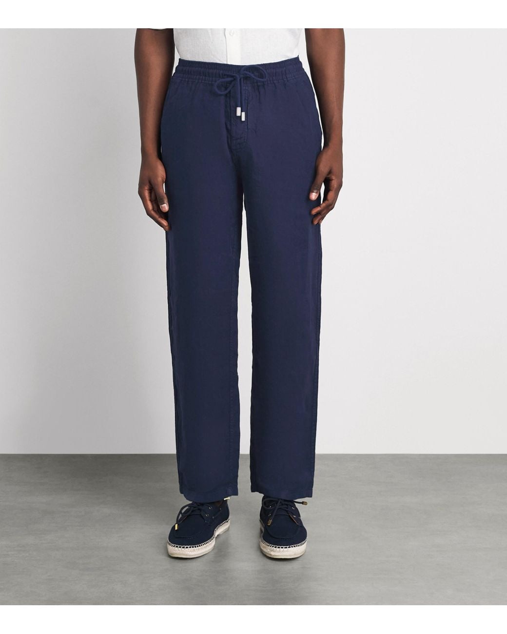 Vilebrequin Blue Linen Drawstring Trousers for men
