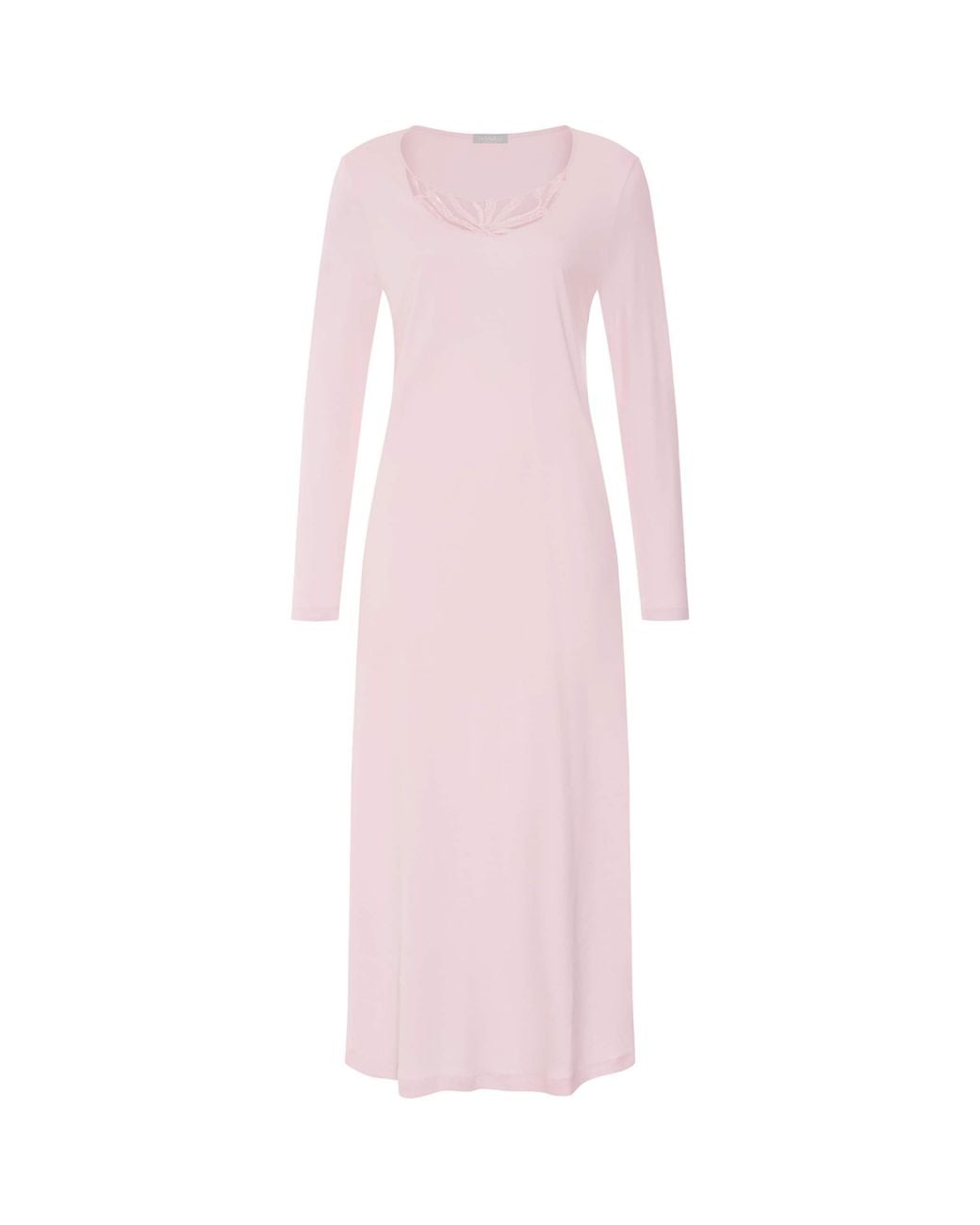 Hanro Pink Cotton Rosaria Long-Sleeve Nightdress