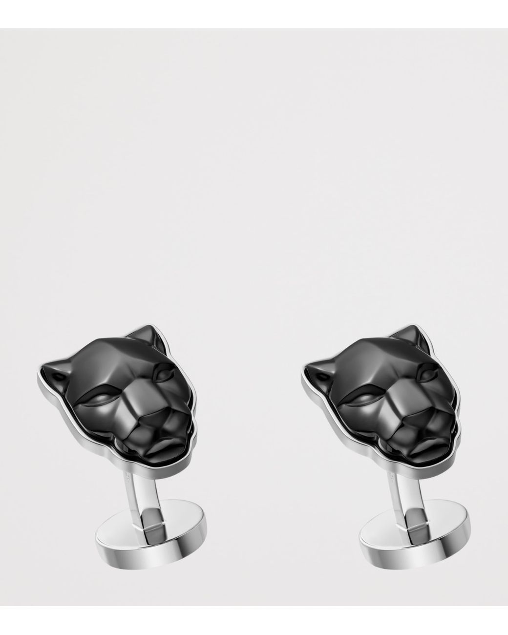 Cartier Black Sterling And Ceramic Panthère De Cufflinks for men