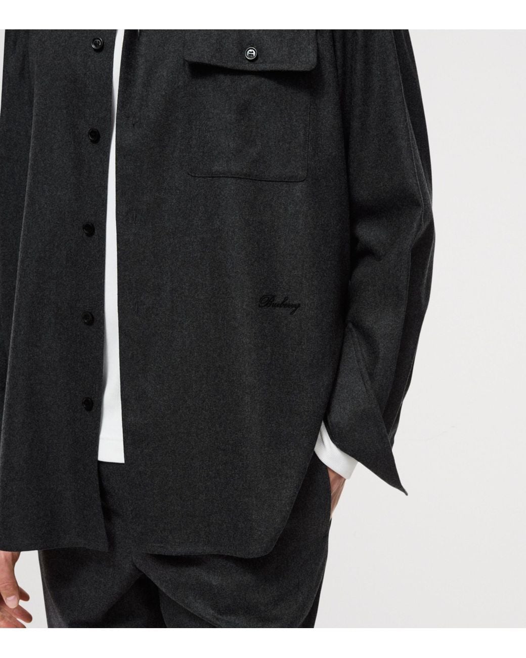 Burberry Black Wool-Cashmere Overshirt for men